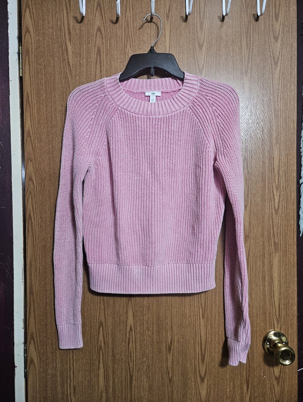 Dip Pink Tight Knit Sweater Raglan Sleeve Size XS!